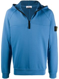 Stone Island худи с воротником на молнии и логотипом