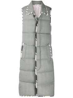 Thom Browne длинный пуховик без рукавов