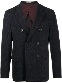 Emporio Armani двубортный пиджак в клетку