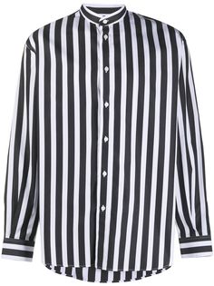 Givenchy полосатая рубашка с воротником-стойкой