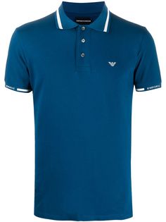 Emporio Armani рубашка поло с окантовкой в полоску