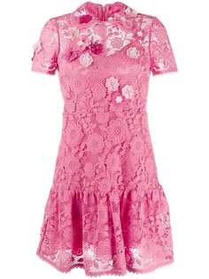 RedValentino платье мини с цветочной вышивкой