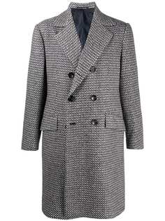 Kiton двубортное пальто в клетку