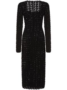 Dolce & Gabbana платье ажурной вязки с квадратным вырезом