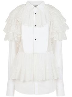 Dolce & Gabbana рубашка с прозрачной кружевной вставкой