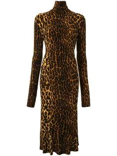 Norma Kamali приталенное платье с леопардовым принтом