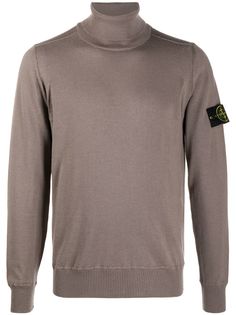 Stone Island джемпер с высоким воротником и нашивкой-логотипом