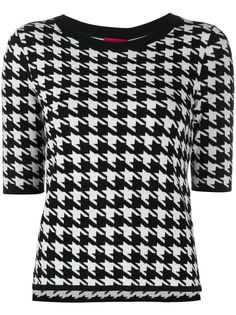 Boss Hugo Boss трикотажный топ в ломаную клетку с короткими рукавами