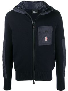 Moncler Grenoble куртка с капюшоном и контрастной вставкой