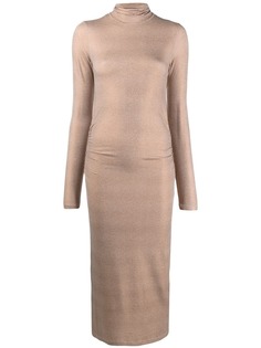 Majestic Filatures платье с высоким воротником и эффектом металлик