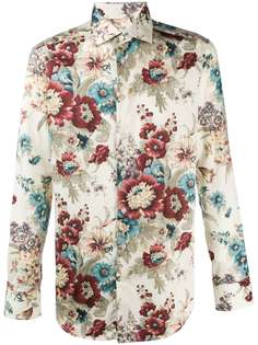 Etro рубашка с длинными рукавами и цветочным принтом