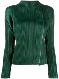 Pleats Please Issey Miyake плиссированная куртка на молнии
