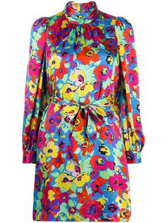 Essentiel Antwerp платье с высоким воротником и цветочным принтом