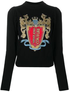 Versace Jeans Couture джемпер с вышитым логотипом