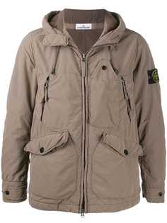 Stone Island куртка с капюшоном и нашивкой-логотипом