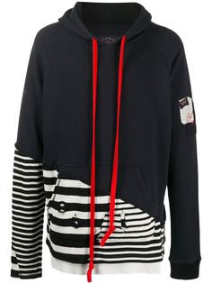 Greg Lauren X Paul & Shark худи с полосатой вставкой