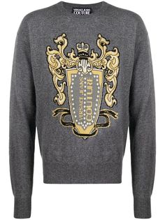 Versace Jeans Couture джемпер с вышитым логотипом