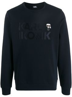 Karl Lagerfeld толстовка с вышитым логотипом и круглым вырезом