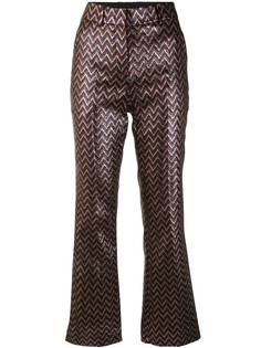 M Missoni брюки с завышенной талией и узором зигзаг