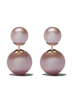 Yoko London серьги Duet из розового золота с жемчугом