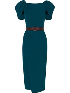 Oscar de la Renta платье с драпировкой и поясом
