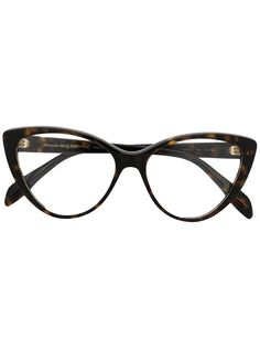 Alexander McQueen Eyewear очки в оправе кошачий глаз черепаховой расцветки