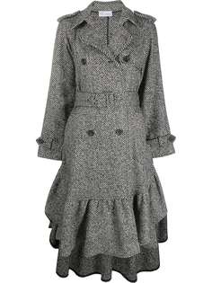 RedValentino двубортное пальто с узором в елочку