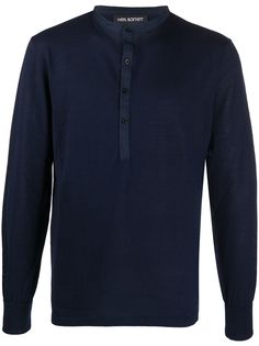 Neil Barrett Henley layered knitted jumper
