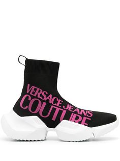 Versace Jeans Couture кроссовки-носки с логотипом