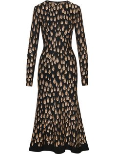 Oscar de la Renta платье миди с узором