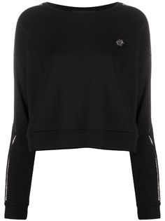 Philipp Plein топ с длинными рукавами и кристаллами