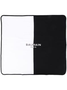 Balmain Kids двухцветное одеяло с логотипом