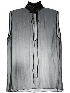 Philipp Plein блузка в полоску с эффектом металлик