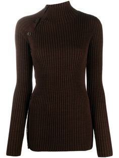 MM6 Maison Margiela джемпер в рубчик с высоким воротником