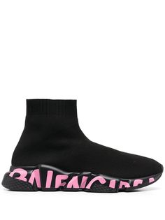 Balenciaga кроссовки Speed с граффити на подошве