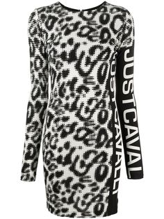 Just Cavalli платье мини с леопардовым принтом