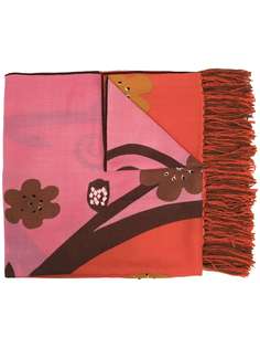 Altea шарф с бахромой и цветочным принтом