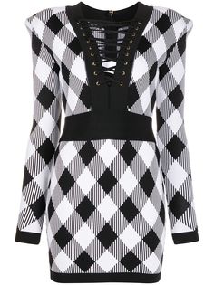 Balmain короткое платье со шнуровкой