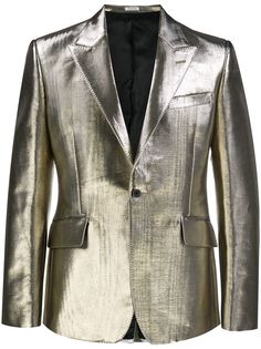 Alexander McQueen пиджак с эффектом металлик
