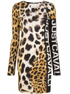 Just Cavalli платье с анималистичным принтом и логотипом