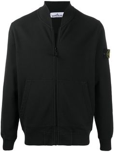 Stone Island куртка на молнии с нашивкой-логотипом