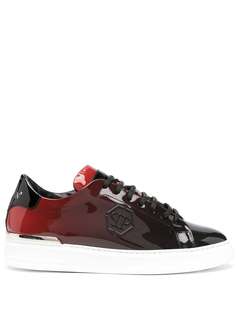 Philipp Plein лакированные кроссовки с логотипом Hexagon