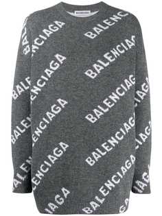 Balenciaga джемпер с логотипом вязки интарсия