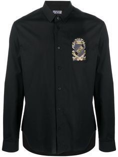 Versace Jeans Couture рубашка с длинными рукавами и нашивкой-логотипом