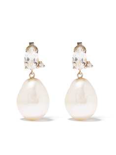 Mizuki "серьги Sea of Beauty из желтого золота с бриллиантами, жемчугом и топазами"