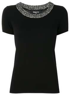 Paule Ka трикотажный топ со вставками в технике кроше