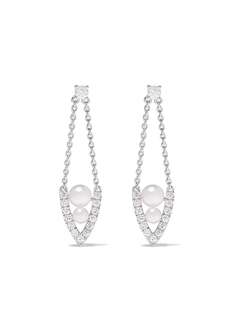 Yoko London серьги Sleek из белого золота с бриллиантами и жемчугом