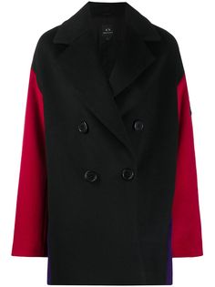 Armani Exchange пальто в стиле колор-блок