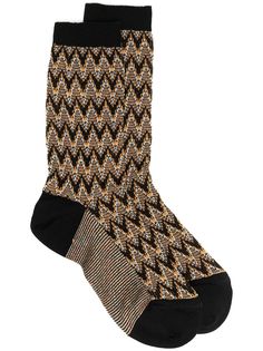 Missoni носки с узором зигзаг и вышитым логотипом
