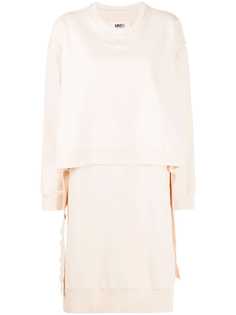 MM6 Maison Margiela многослойное платье-свитер с круглым вырезом